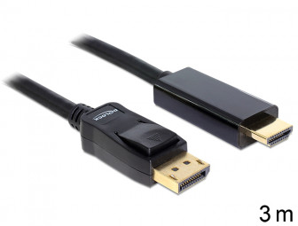 DeLock Displayport apa > HDMI apa kábel 3m
