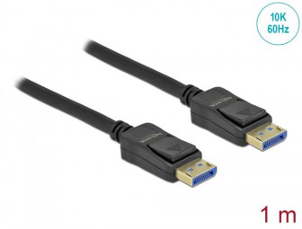 DeLock DisplayPort cable 10K 60 Hz 54 Gbps ABS housing 1m Black