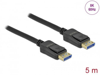 DeLock DisplayPort cable 8K 60 Hz 40 Gbps 5m Black