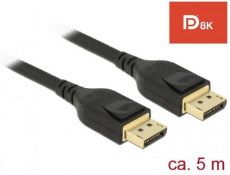 DeLock DisplayPort cable 8K 60 Hz 5m DP 8K certified Black