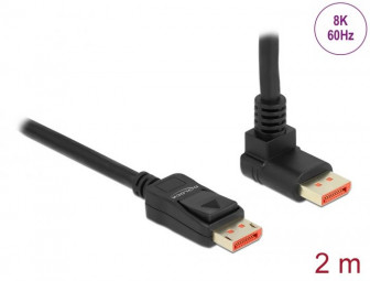 DeLock DisplayPort cable male straight to male 90° upwards angled 8K 60 Hz 2m