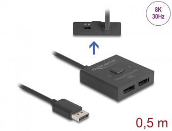 DeLock DisplayPort Switch 2 to 1 bidirectional 8K