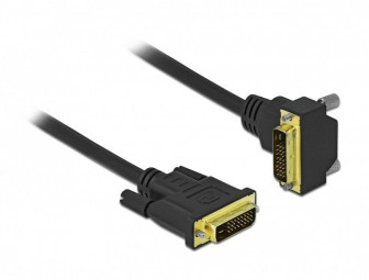 DeLock DVI Cable 24+1 male to 24+1 male Angled 2m Black