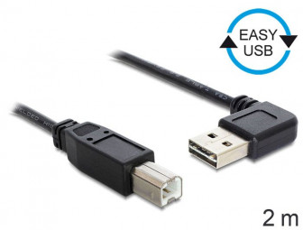 DeLock EASY-USB 2.0 Type-A male angled left / right > USB 2.0 Type-B male 2m Cable