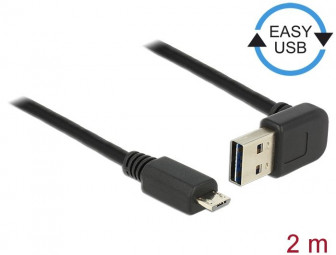 DeLock EASY-USB 2.0 Type-A male angled up / down > USB 2.0 Type Micro-B male 2m cable