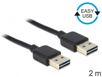 DeLock EASY-USB 2.0 Type-A male > EASY-USB 2.0 Type-A male 2m Black