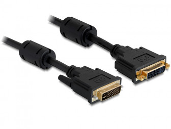 DeLock Extension cable DVI 24+5 male > DVI 24+5 female 1m Black