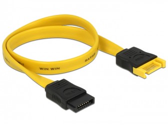 DeLock Extension cable SATA 6 Gb/s male > SATA female 30cm Yellow