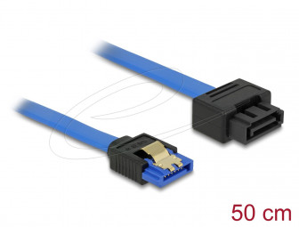 DeLock Extension cable SATA 6 Gb/s receptacle straight > SATA plug straight 50cm Blue