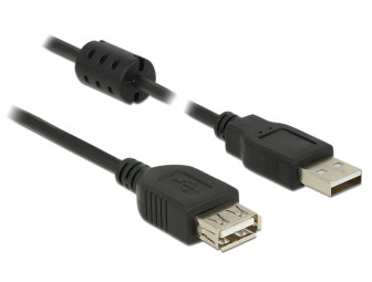 DeLock Extension cable USB 2.0 Type-A male > USB 2.0 Type-A female 0,5m Black