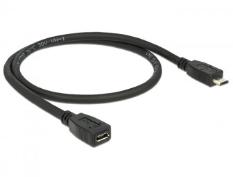 DeLock Extension cable USB 2.0 type Micro-B male > USB 2.0 type Micro-B female 0,5m