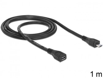 DeLock Extension cable USB 2.0 type Micro-B male > USB 2.0 type Micro-B female 1m