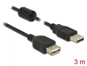 DeLock Extension cable USB 2.0 Type-A male > USB 2.0 Type-A female 3m Black