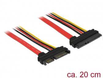 DeLock Extension SATA 6 Gb/s 22 pin plug > SATA 22 pin receptacle (5V + 12V) 20cm cable