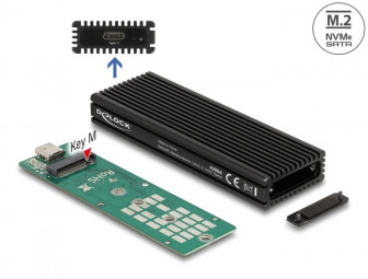 DeLock External USB Type-C Combo Enclosure for M.2 NVMe PCIe or SATA SSD
