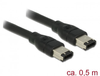 DeLock FireWire cable 6 pin male > 6 pin male 0.5 m
