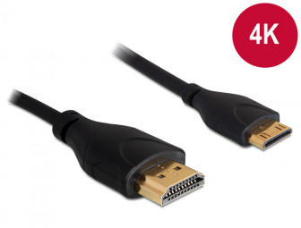 DeLock HDMI-A male to HDMI Mini-C male 4K Slim 1m Black
