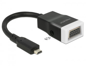 DeLock HDMI-micro D male to VGA female átalakító audió funkcióval