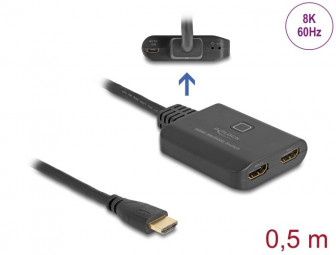DeLock HDMI to 2xHDMI male/male adapter cable 0,5m Black