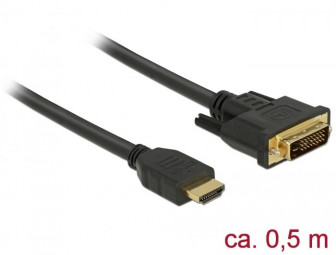 DeLock HDMI to DVI 24+1 cable bidirectional 0.5 m