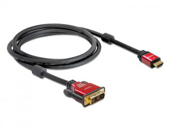 DeLock High Speed HDMI A male > DVI-D (Single Link) male cabel 2m Black