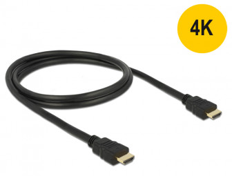 DeLock High Speed HDMI-kábel típusú Ethernet – HDMI A dugós > HDMI A dugós 4K 1m