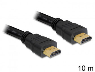 DeLock High Speed HDMI-kábel típusú Ethernet – HDMI A dugós > HDMI A dugós 10m Black