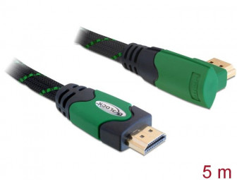 DeLock High Speed HDMI with Ethernet – HDMI A male > HDMI A male angled 4K 5m Cable