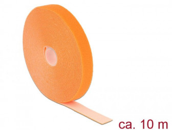DeLock Hook-and-loop fasteners L 10m x W 20mm roll Orange