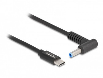 DeLock Laptop Charging Cable USB Type-C male to HP 4.5 x 3.0 mm male Black