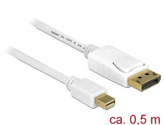 DeLock Mini DisplayPort 1.2 male > DisplayPort male 4K 60 Hz 0,5m cable