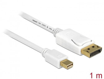 DeLock Mini DisplayPort 1.2 male > DisplayPort male 4K 60 Hz 1m cable White