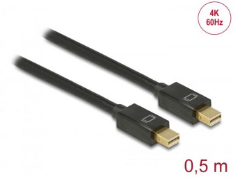 DeLock Mini DisplayPort 1.2 male > Mini DisplayPort male 4K 60Hz Cable 0,5m Black