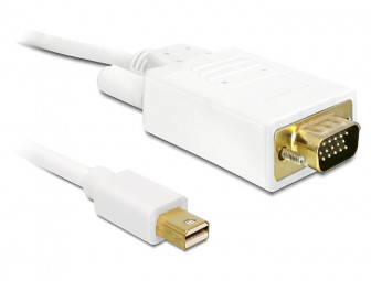 DeLock miniDisplayport male to VGA male kábel 5m White