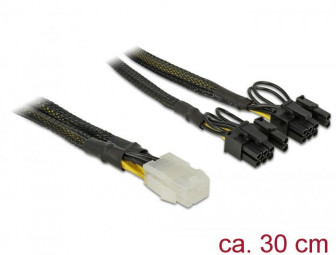DeLock PCI Express power cable 6 pin female > 2x 8 pin male 30cm