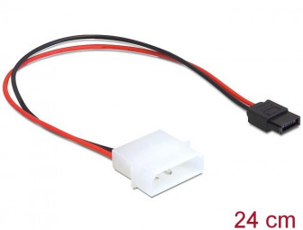 DeLock Power Cable Molex 4 pin plug to Slim SATA 6 pin receptacle 24.5 cm