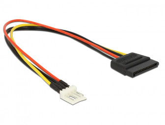 DeLock Power Cable SATA 15 pin male > 4 pin floppy male 24cm