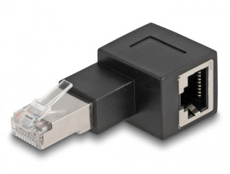 DeLock RJ45 plug to RJ45 jack Adapter Cat.6A 90° right angled