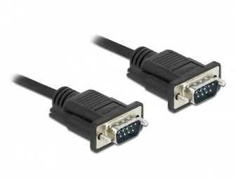 DeLock RS-232 D-Sub 9 male to male with narrow plug housing Serial Cable 5m Black