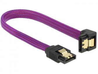 DeLock SATA cable 6 Gb/s 20cm down / straight metal Purple Premium