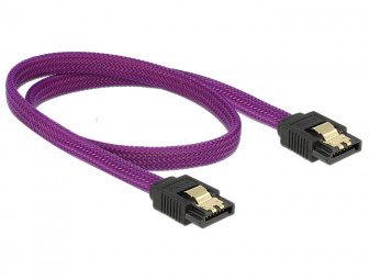 DeLock SATA cable 6 Gb/s 50cm straight / straight metal Purple Premium