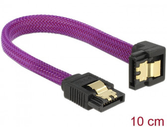DeLock SATA cable 6Gb/s 10cm down/straight metal Premium Purple