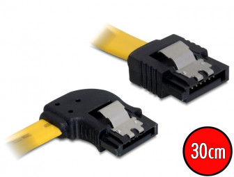 DeLock SATA left/straight metal yellow kábel 30cm