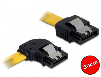 DeLock SATA left/straight metal yellow kábel 50cm