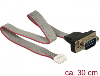 DeLock Serial pin header female > 1x DB9 male 2mm pitch layout: twisted cable