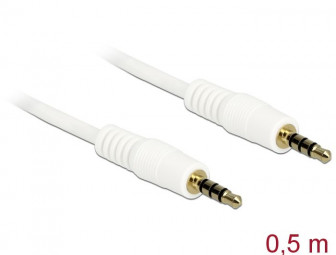 DeLock Stereo Jack 3.5mm 4 pin male > male 0,5m cable