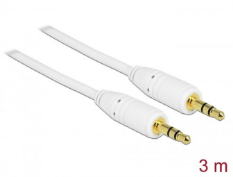 DeLock Stereo Jack Cable 3.5 mm 3 pin male > male 3m White