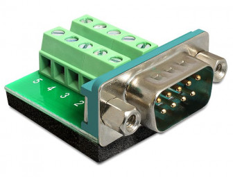 DeLock Sub-D 9 pin male > Terminal Block 10 pin Adapter