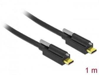 DeLock SuperSpeed USB 10 Gbps (USB 3.1 Gen 2) USB Type-C male > USB Type-C male with screw on top cable 1m Black