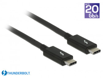 DeLock Thunderbolt 3 (20 Gb/s) USB-C cable male > male passive 1m 5A Black